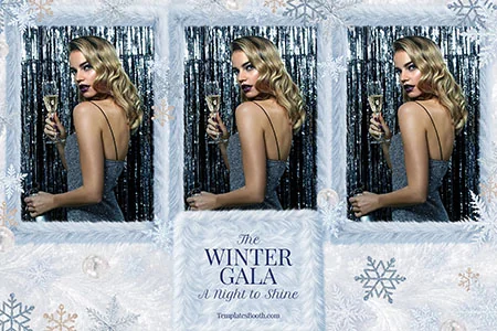Modèle de gala d’hiver pour photobooth – Carte postale 4x6 (paysage)