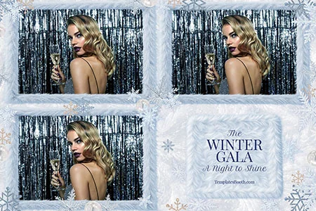 Modèle de gala d’hiver pour photobooth – Carte postale 4x6 (paysage)