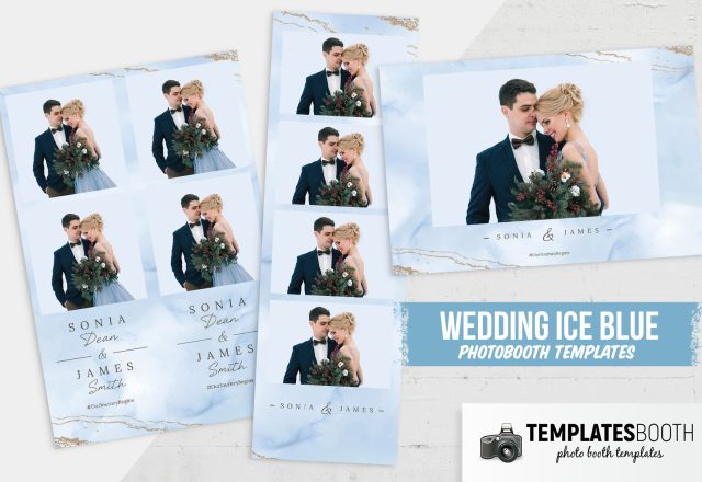 Blue & Gold Marble Photo Booth Template