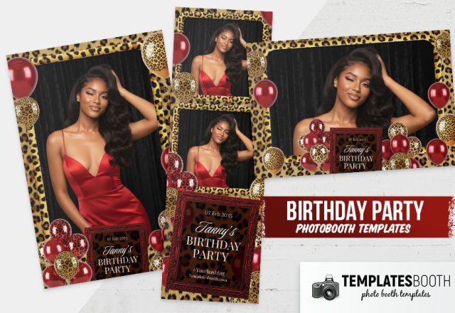 Cheetah Birthday Party Photo Booth Template