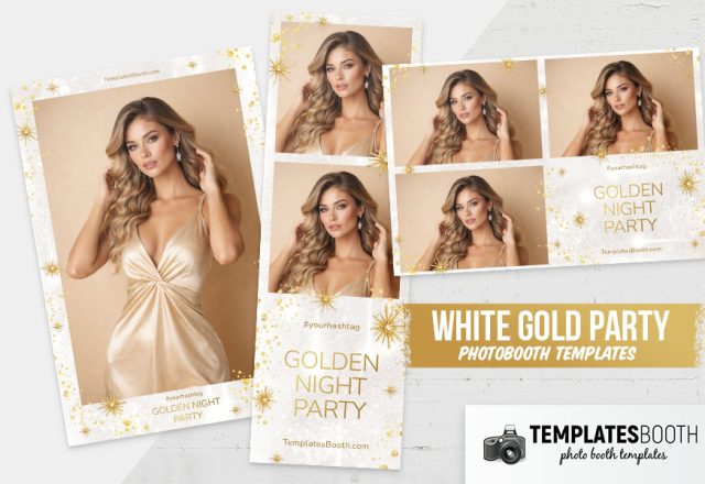 White Gold Party Photo Booth Template